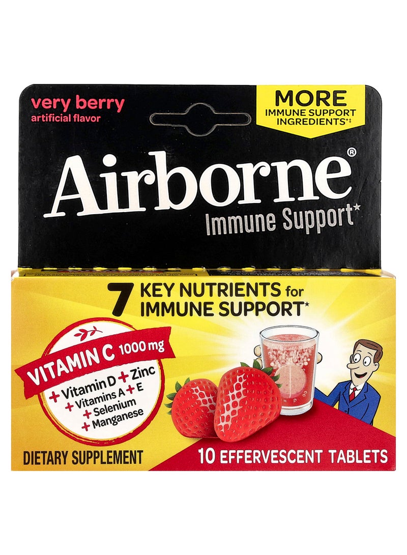 Immune Support Supplement, Very Berry, 10 Effervescent Tablets